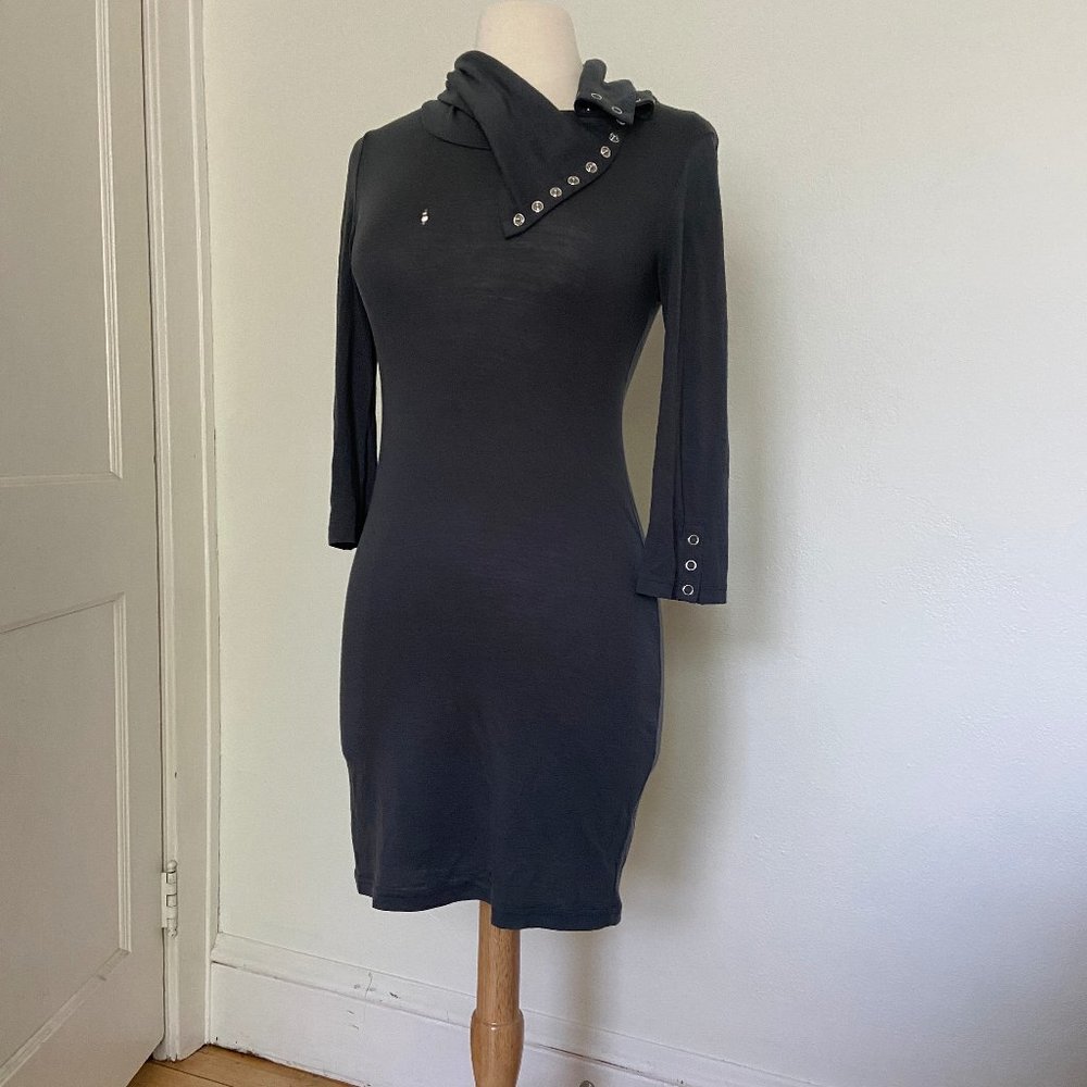 H&M cyberpunk futuristic goth wool dress Small